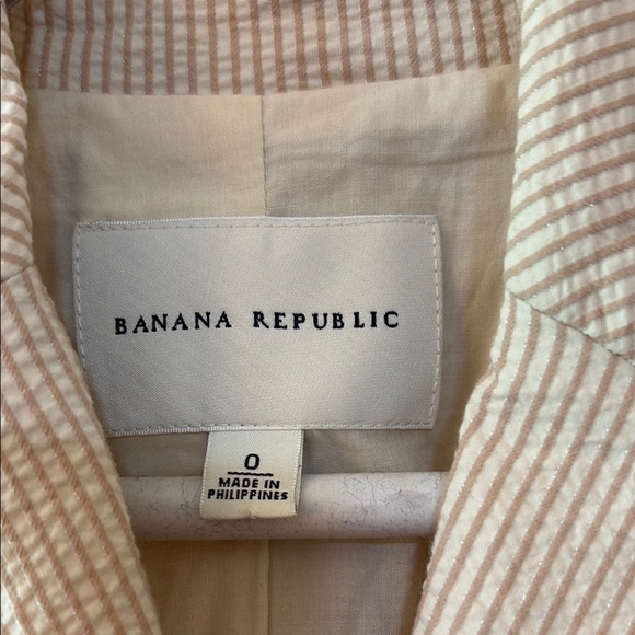 Banana Republic Tan Blazer Lightweight stripped Tailored Fit Size 0 NWOT - Picture 3 of 8